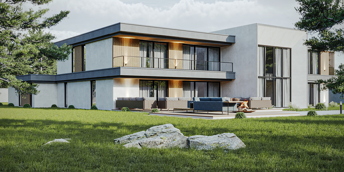 Современный 2-х этажный дом с гаражом.