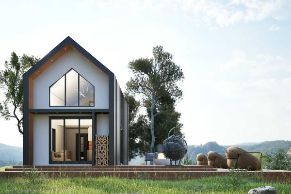 Дом в стиле Барнхаус с террасой