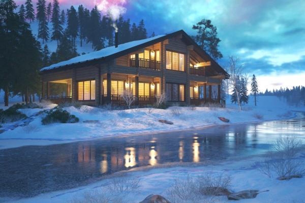 2-х этажный дом из клееного бруса