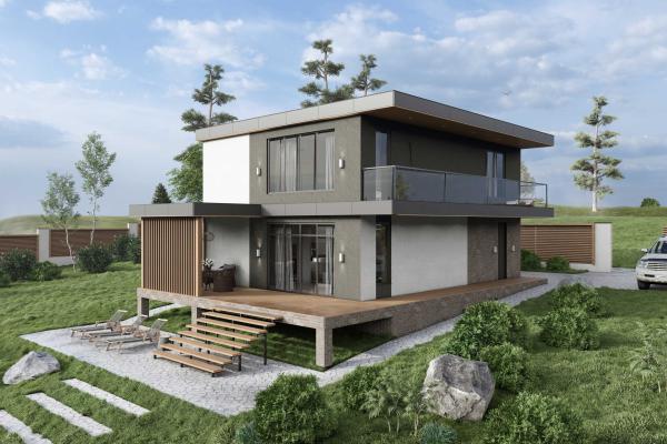 Дом с плоской кровлей 160 кв.м.